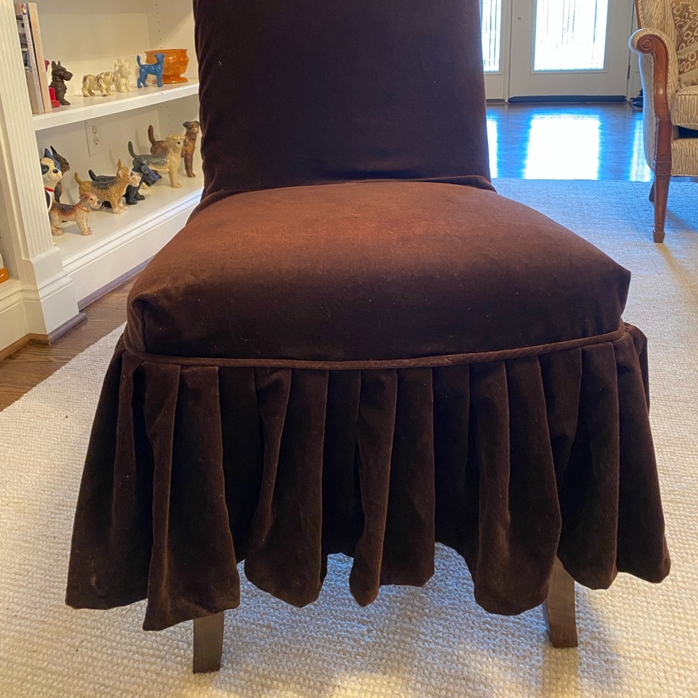 Brown Velvet Chair Cover - Picture 11 of 16
